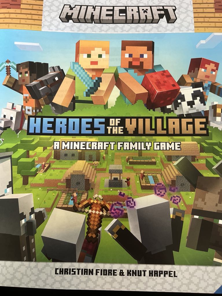 novicehomemaker's tweet photo. #PlayRavensburger #RavensburgerParty #MinecraftHeroParty #tryazon  Minecraft Heroes of the Village - Fun resource gathering game.  Build before the Illagers advance!  Can't wait to play again. https://t.co/fu7M6Htrqs