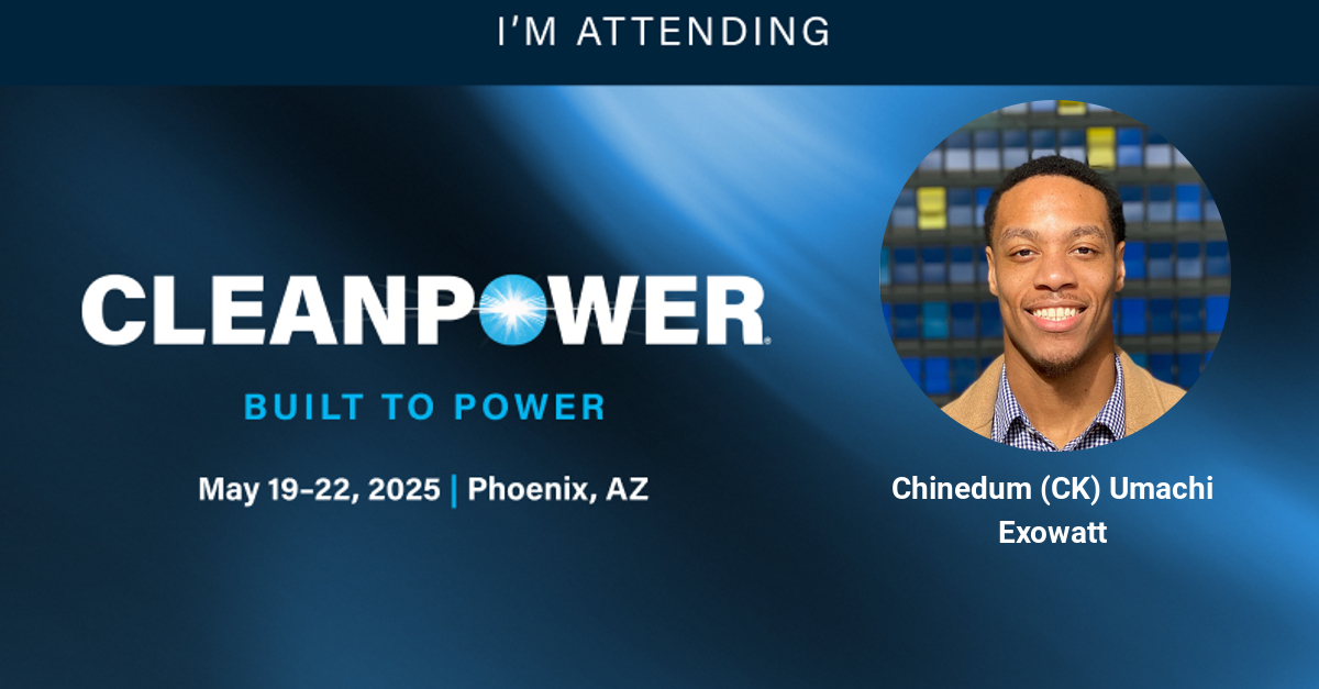 Exowatt (@exowattenergy) on Twitter photo Exowatt is going to <a href="/USCleanPower/">American Clean Power (ACP)</a> 's #CLEANPOWER2025!
Our Go-to-Market Lead, CK Umachi, will be in Phoenix next week to connect with energy leaders shaping the future of clean power.
Let’s talk about what comes next.
#Exowatt #CleanEnergy #Startups #DispatchablePower Exowatt is going to <a href="/USCleanPower/">American Clean Power (ACP)</a> 's #CLEANPOWER2025!
Our Go-to-Market Lead, CK Umachi, will be in Phoenix next week to connect with energy leaders shaping the future of clean power.
Let’s talk about what comes next.
#Exowatt #CleanEnergy #Startups #DispatchablePower