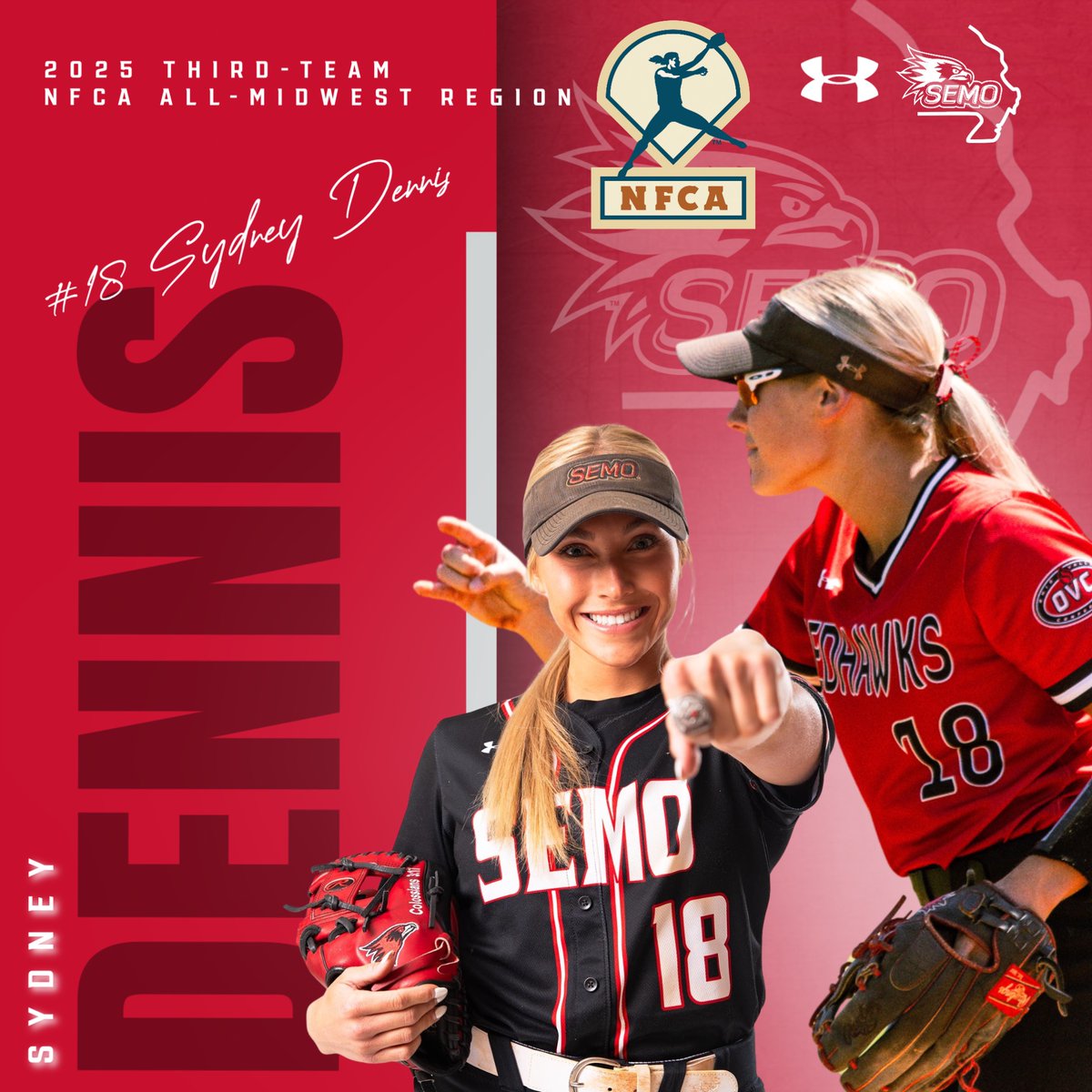 SEMO Softball (@semosoftball) on Twitter photo Southeast Missouri's Sydney Dennis earned Third-Team <a href="/NFCAorg/">National Fastpitch Coaches Association</a> All-Midwest Region honors Thursday.
Story: tinyurl.com/3dacy56u Southeast Missouri's Sydney Dennis earned Third-Team <a href="/NFCAorg/">National Fastpitch Coaches Association</a> All-Midwest Region honors Thursday.
Story: tinyurl.com/3dacy56u