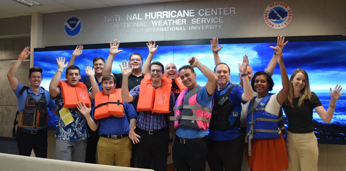 NWSNHC's tweet image. 🦺 It’s #WearYourLifeJacketatWorkDay, and yes... we’re wearing them all day.
Coffee? Life jacket.
Meetings? Life jacket.
Forecast discussions? Still life jacket.
Good thing safety never goes out of style.
#SafeBoating #HurricanePrep #FashionForwardFloatation @BoatingCampaign