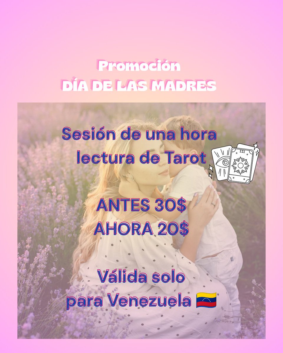 Para las mamás venezolanas les tenemos esta hermosa promoción. Solo por el mes de mayo 🌹
Un regalo 🎁 súper original. Reserva tu cupo. Escribeme al WhatsApp 📱 58 424 283 37 83