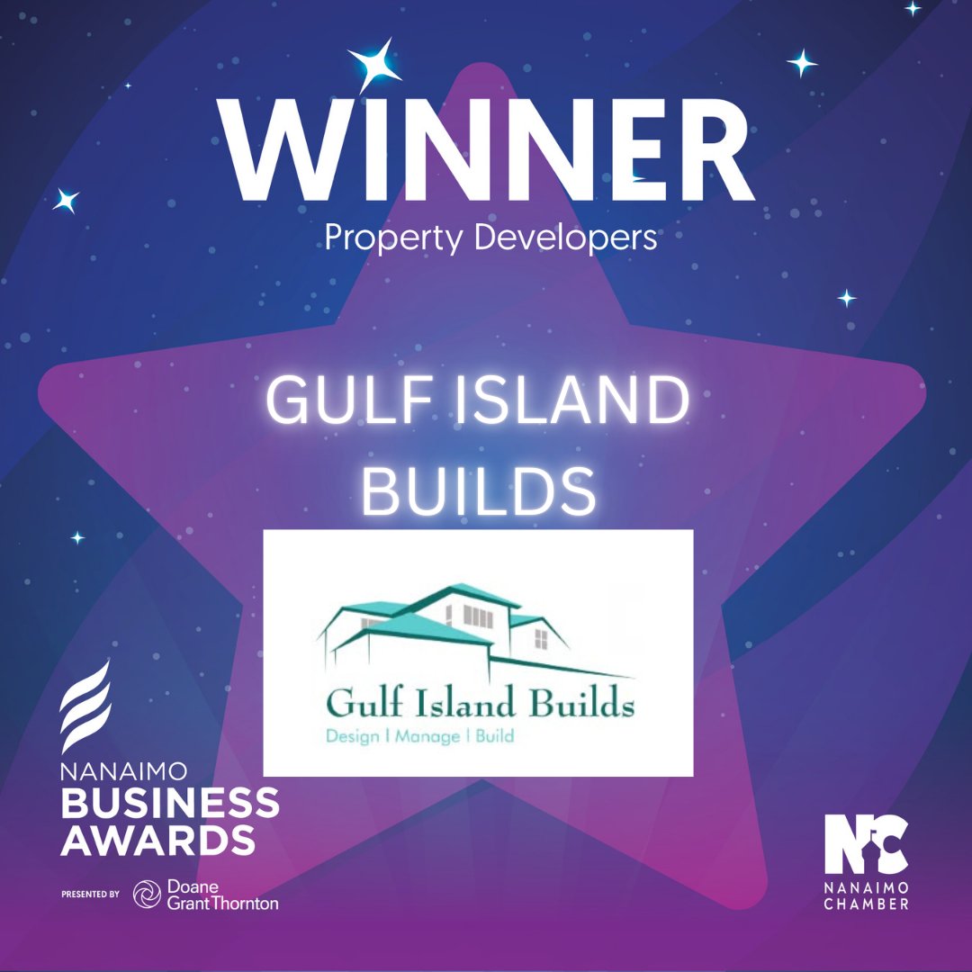 Winner of the Nanaimo Business Awards 2025 – Property Developers Gulf Island Builds
Crafting spaces that inspire and build futures—congratulations to Gulf Island Builds for their leadership and innovation in property development!
#GulfIslandsBuilds #NanaimoBusinessAwards