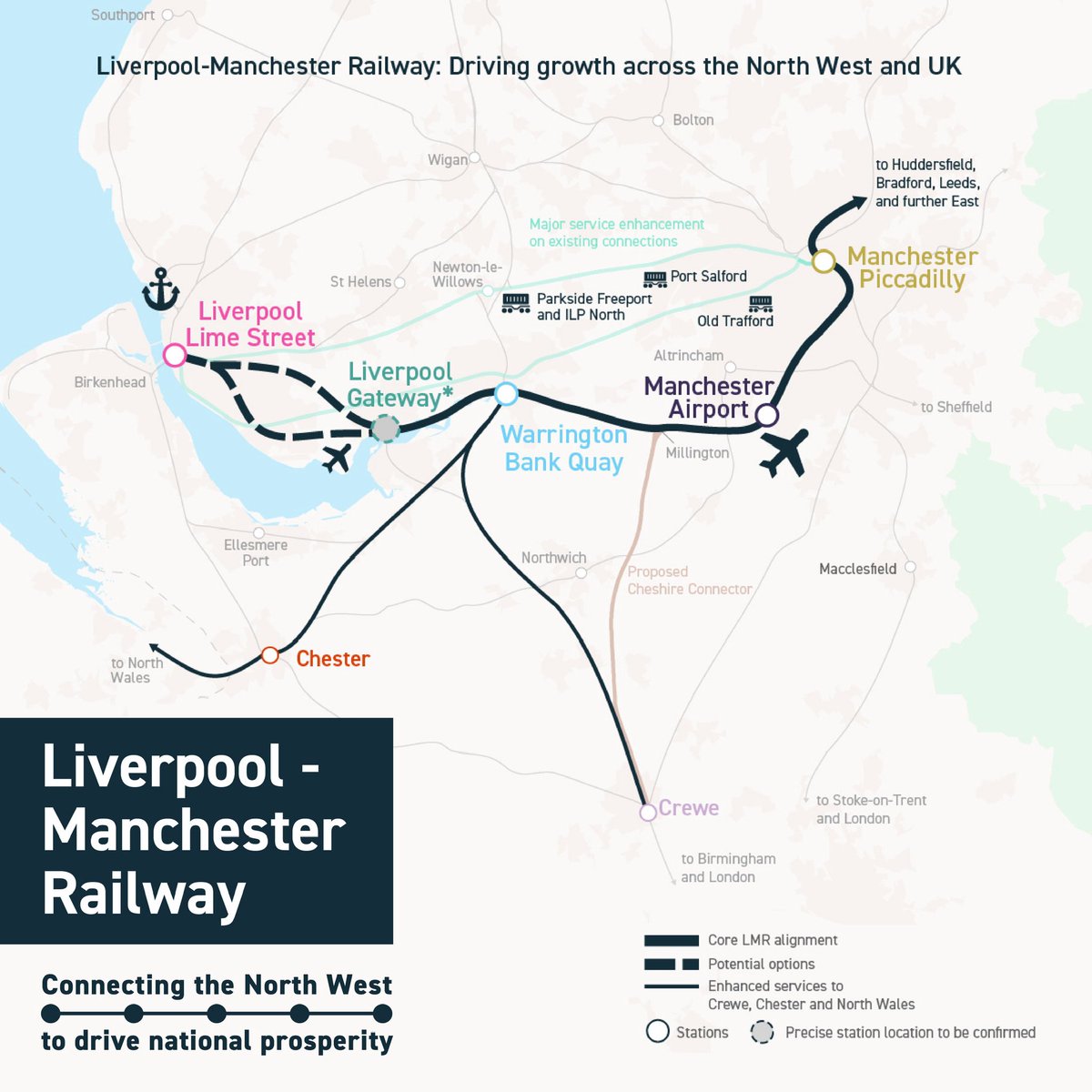 ORailways's tweet image. 🧐The New Liverpool - Manchester Railway will have 5 stops (Liverpool Lime Street, Liverpool Airport, Warrington Bank Quay, Manchester Airport and Manchester Piccadilly) #liverpool #manchester #railway #merseyrail
