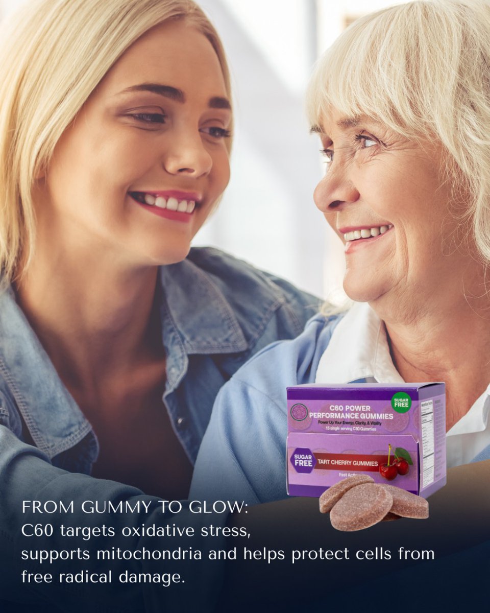 C60Power's tweet photo. From gummy to glow ✨

C60 targets oxidative stress, supports mitochondria, and helps protect your cells — so you can show up at your best every day.

#HealthyAging #C60Gummies #PowerYourBody #C60Power https://t.co/gIqUWaAUIT