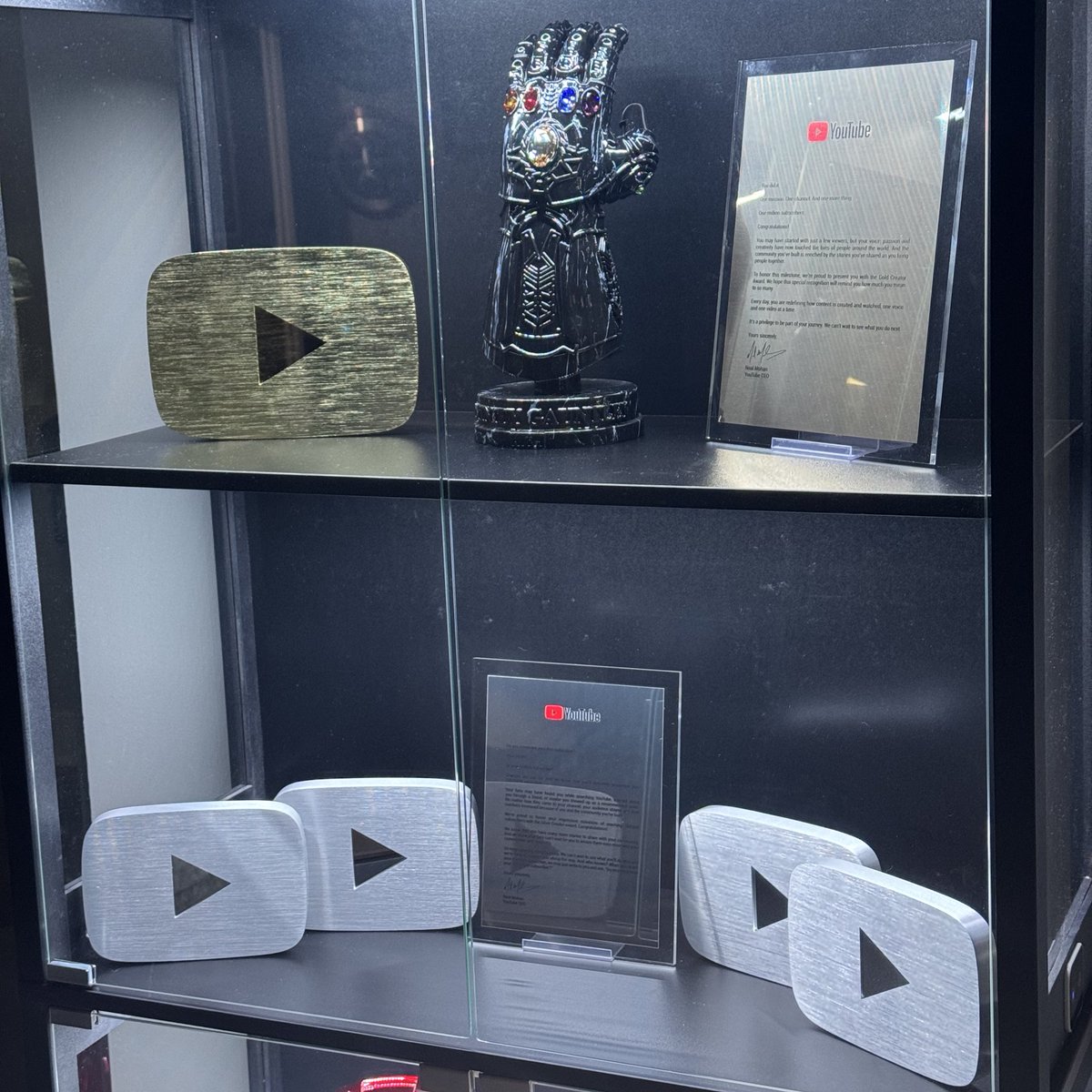 My YouTube display case is finally full ❤️