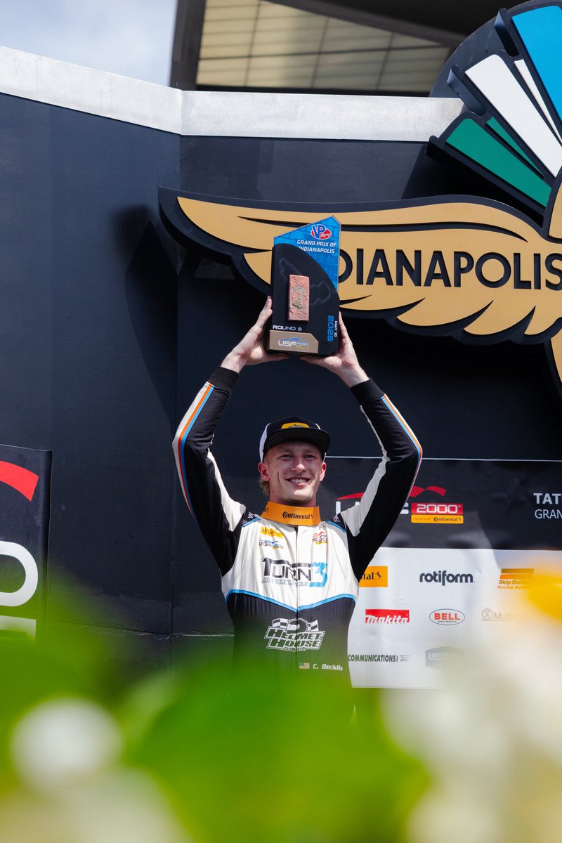 CooperBecklin's tweet photo. P2 in Indy!!! Super happy to be able to stand on the podium at such an amazing place with so much history, huge thanks to everyone over at @turn3motorsport for helping me get here! Onto the oval in two weeks! https://t.co/tmeS3cBsqa