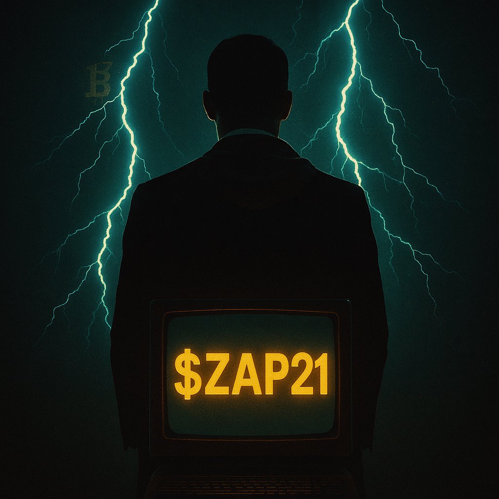 ZAP21Token's tweet photo. Before the memes. Before the voltage. There was only one thing…
Bitcoin per Share.
$ZAP21 is the bastard child of XXI.
Not a copy — a consequence.
MallersEffect #MemecoinSeason #BTConBase #TouchTheGrid #CryptoLore https://t.co/qfXlZAP249