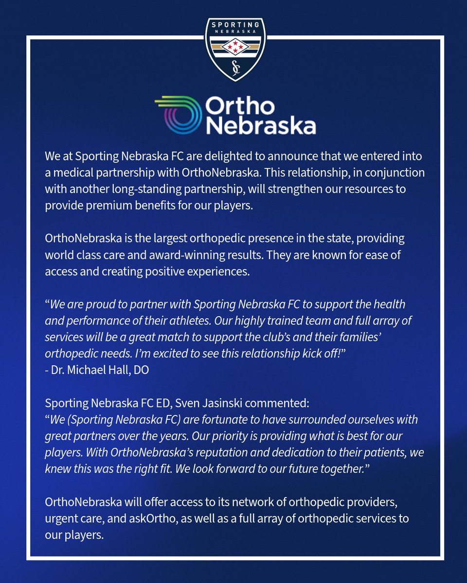 Partnership Announcement:
Welcome to the team <a href="/OrthoNebraska/">OrthoNebraska</a> 🤝