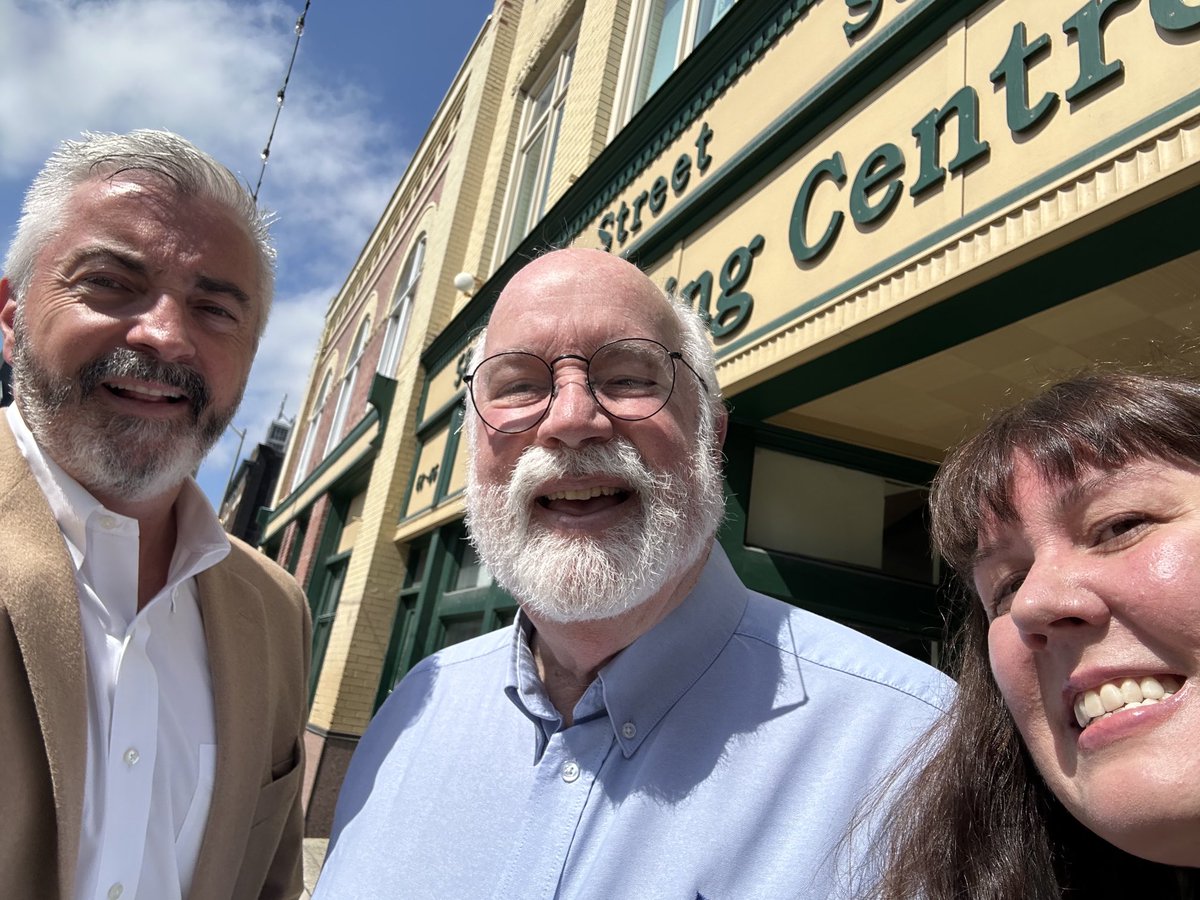 With VPAD Carol Ann MacGregor and tonight’s featured speaker in St. Jerome’s Lectures in Catholic Experience, Homeboy Industries founder Gregory Boyle, SJ, visiting The Working Centre in downtown Kitchener