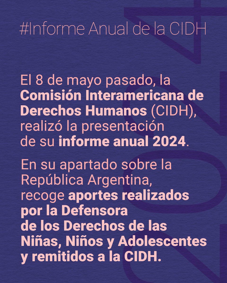 defensoria_nnya's tweet photo. 📝 Informe Anual de la CIDH 2024
🌎 El 8 de mayo, la CIDH presentó su informe anual, destacando los aportes de #LaDefe sobre la situación de niñas, niños y adolescentes en Argentina. 👧👦 https://t.co/LvE4CYDwR1