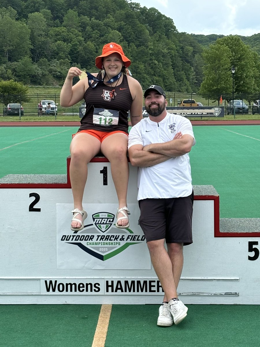 BGSUXCTF's tweet photo. Trista Fintel takes home the MAC title in the hammer throw with a toss of 63.23m! The grad student becomes the fourth BGSU champion in the event in the last five years! https://t.co/uGhO5EwIBG