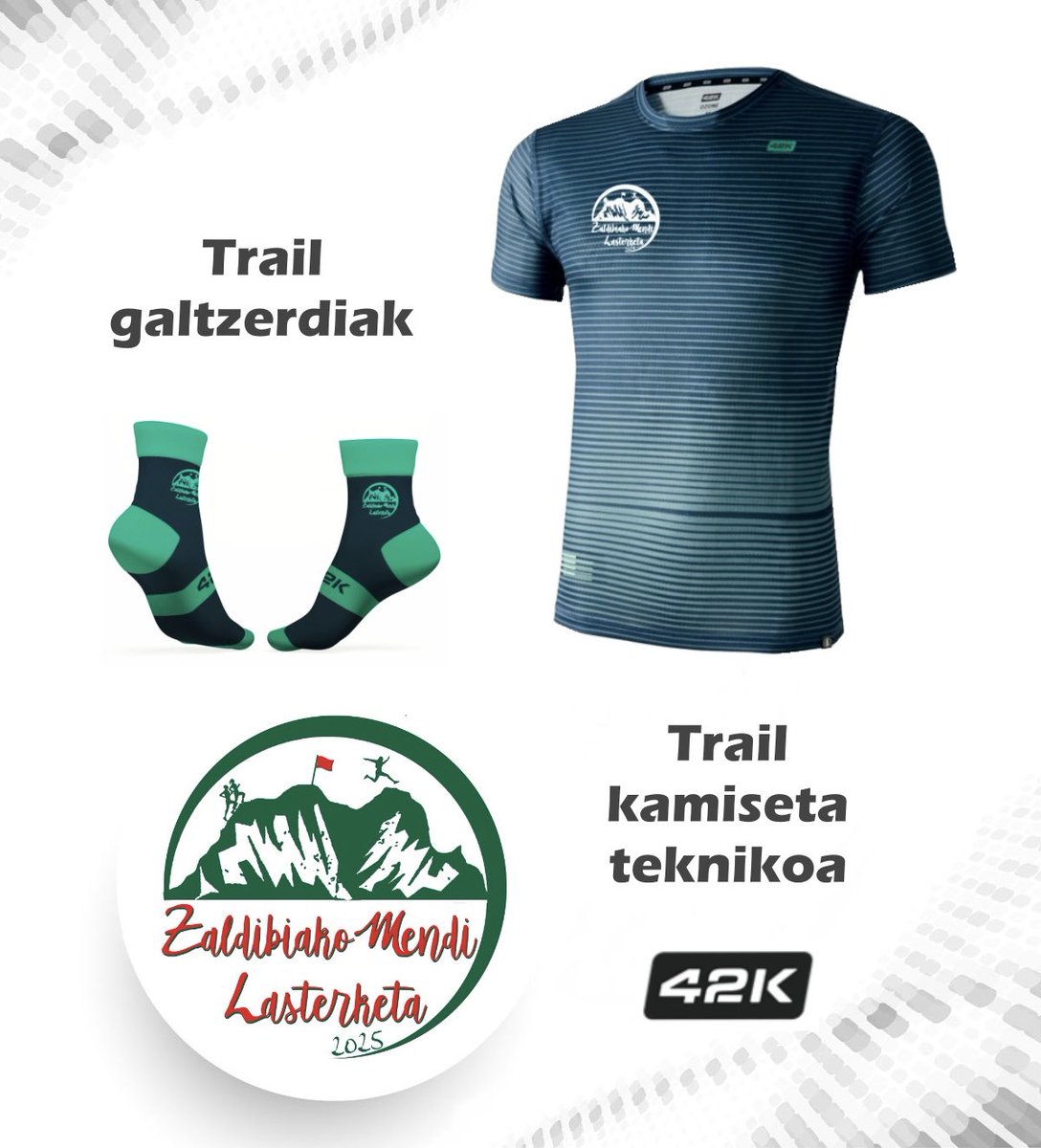 BOOOM!! 💣 Hemen dituzue aurtengo lasterkarien poltsaren parte izango diren TRAIL GALTZERDIAK eta TRAIL KAMISETA TEKNIKOA!! 🧦👕 #42k #zml2025
