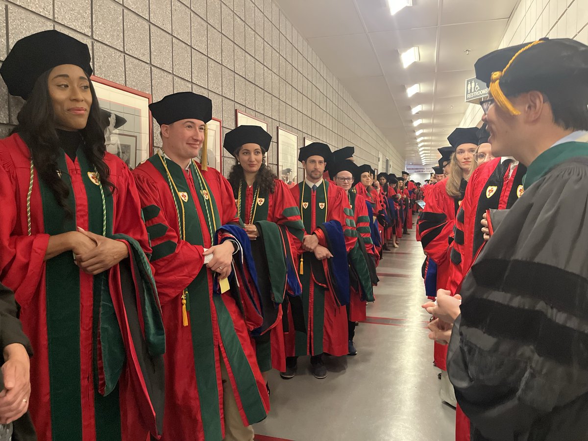 5 minutes to go till #BUCommencement2025 for our MD/PhD students! The band is ready and the students are all lined up!