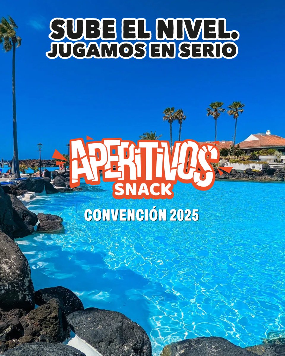 aperitivossnack's tweet photo. Convención Anual de Aperitivos Snack 2025
Lago Martiánez, Puerto de la Cruz (Tenerife)

Juntos somos más fuertes, más creativos, más capaces de superar cualquier desafío

#SubeElNivelJugamosEnSerio https://t.co/hpmSdM0Tpe