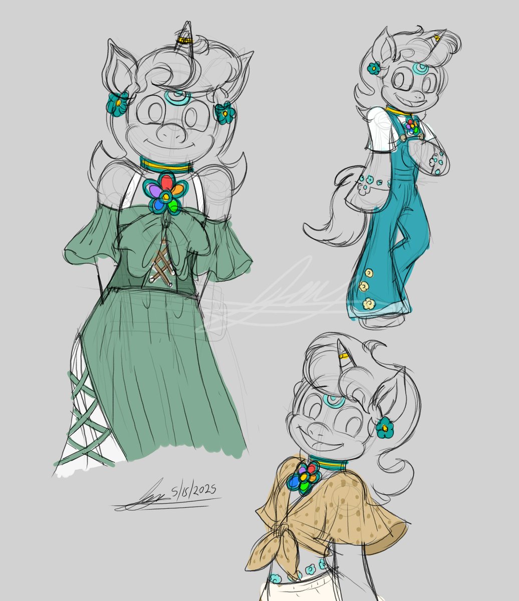 Next on the fashion line is Crafty. I can see her in the cottage  core look, while mixing in a comfy city style with earthy colors #smilingcrittersau #craftycorn