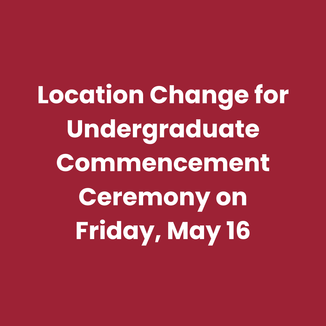 Due to possible storms, the Undergraduate Commencement Ceremony on Friday, May 16, will be held in Kuch Alumni Gymnasium, beginning at 10am. Please note, tickets are required for all guests.

More details and answers to FAQ can be found here: arcadia.edu/life-arcadia/g…