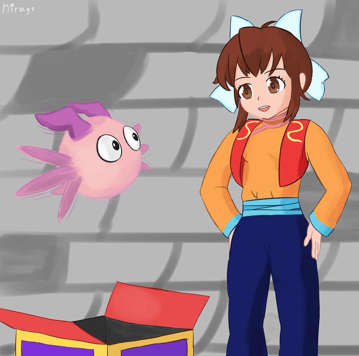 I did this for a friend some time ago. It's from an old game we played together~
#fanart #Terranigma #天地創造