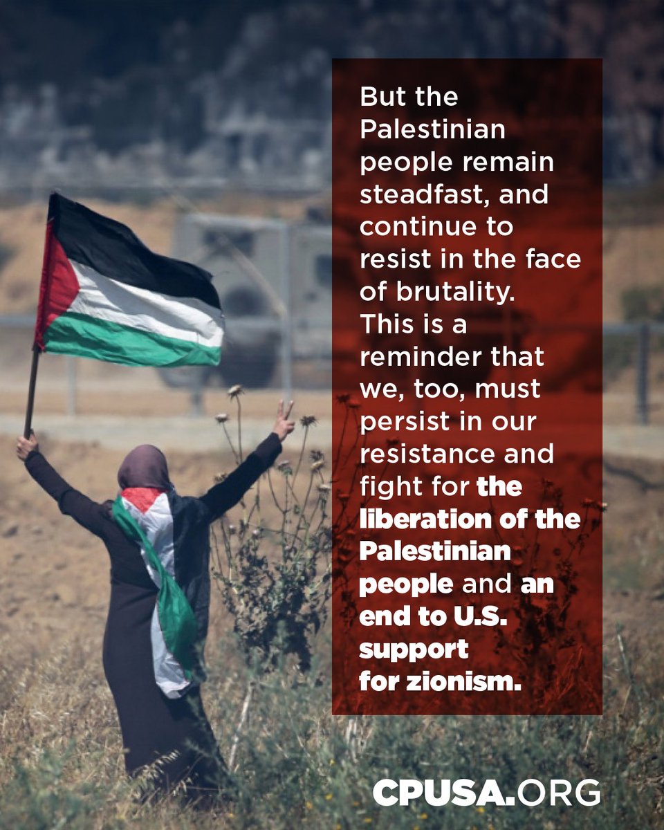 Today  marks 77 years of ongoing Nakba, the continuous displacement and  genocide of the Palestinian people. But it also marks 77 years of  resistance to occupation, colonialism, and zionism. We commemorate this  day both by mourning the staggering loss of lives at the hands of