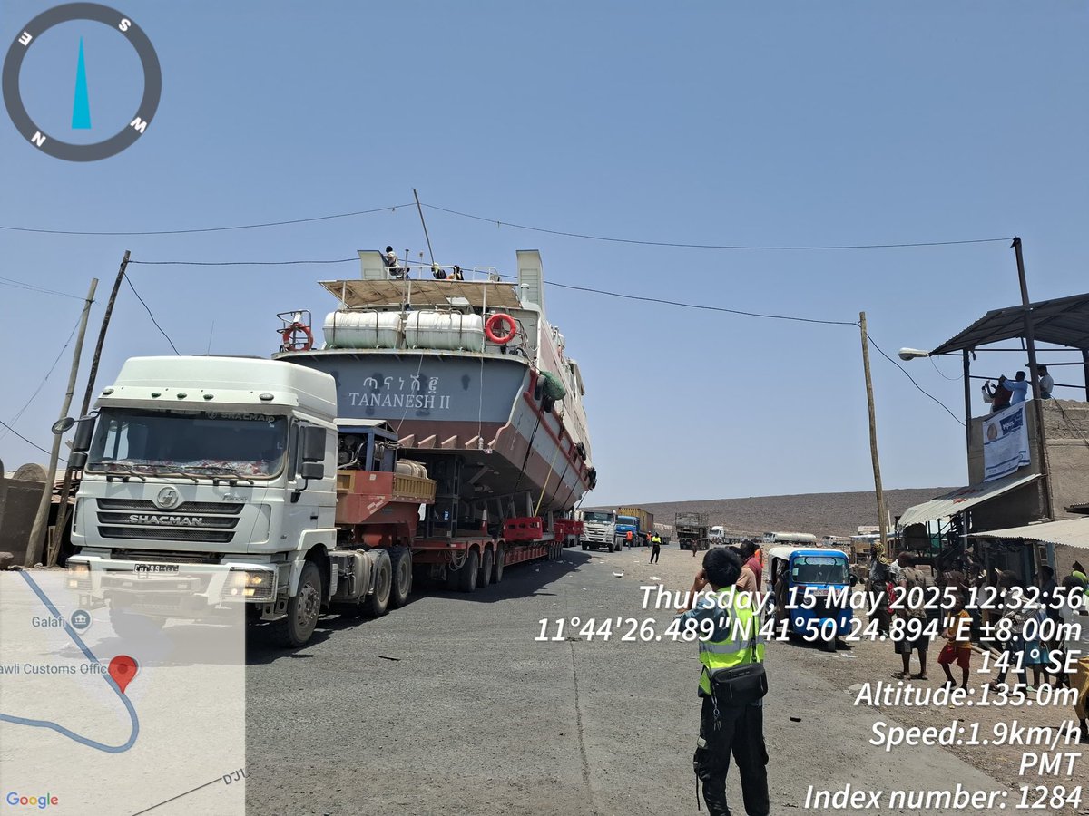 12h30, poste frontalier de Galafi.
Le Tananesh II franchit paisiblement la frontière, entrant en territoire éthiopien après un départ sans encombre depuis DMP.

Une transition discrète, mais significative : Djibouti poursuit son engagement avec constance — livrer, connecter,