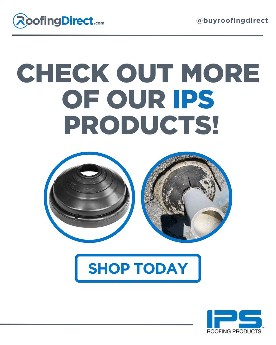 BuyRoofing's tweet image. Leaky vent?
Fix it fast with the IPS 4N1 Rain Collar—no caulk, no mess, just a perfect fit and instant protection!  

#RoofRepair #RoofingDirect #LeakFix #DIYRepair