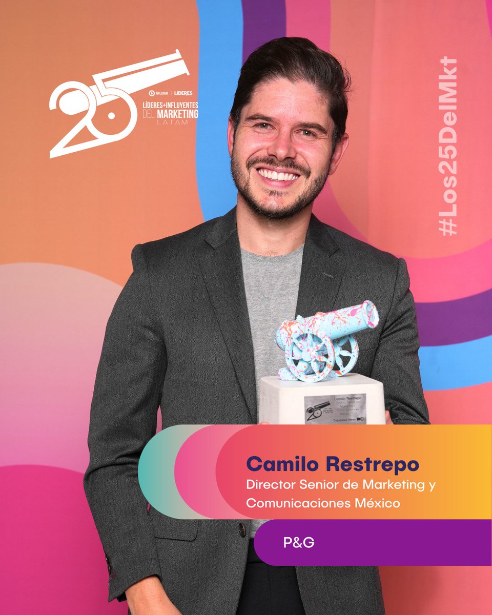 LideresMexicano's tweet photo. Camilo Restrepo
Ganador de #ExplosiveIdeas. P&amp;G domina el FMCG con marcas líderes y campañas que impulsan inclusión, propósito y empatía. 🌍🧴
Conoce el talento que hay detrás. Síguenos.
@fcogroup 
@AWLATAM_ 
#ExplosiveIdeas #Los25DelMKT https://t.co/pDjOoOqLYd