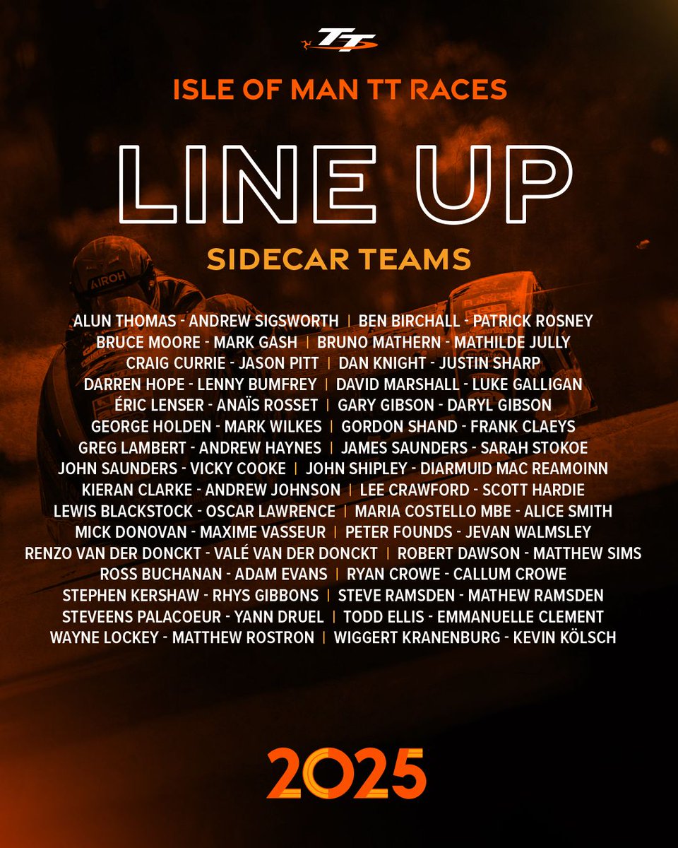 The full line up. The men and women tackling the TT Mountain Course this year. Tag who you're backing for their best TT yet 👇👇