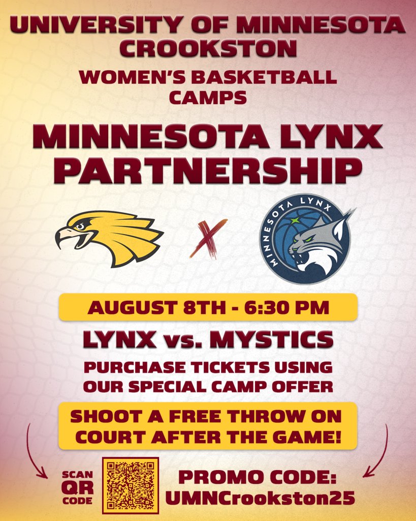You are invited to join us for our youth basketball camps that will be taking place this summer. 

University of Minnesota-Crookston is hosting two separate sessions on our campus at Lysaker Gym.