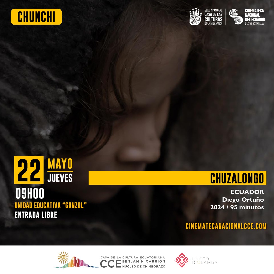 Cinemateca Nacional del Ecuador (@cinemateca_ec) on Twitter photo 📌 Chimborazo:
🟡 Chuzalongo
🟡 22 de mayo de 2025
🟡 09h00
🟡 Unidad Educativa "Gonzol"
🟡 Entrada libre hasta completar aforo
🟨 <a href="/CasadelaCultura/">Casa de la Cultura Ecuatoriana</a>
🟨 <a href="/MccRiobamba/">Museo Riobamba</a> 📌 Chimborazo:
🟡 Chuzalongo
🟡 22 de mayo de 2025
🟡 09h00
🟡 Unidad Educativa "Gonzol"
🟡 Entrada libre hasta completar aforo
🟨 <a href="/CasadelaCultura/">Casa de la Cultura Ecuatoriana</a>
🟨 <a href="/MccRiobamba/">Museo Riobamba</a>