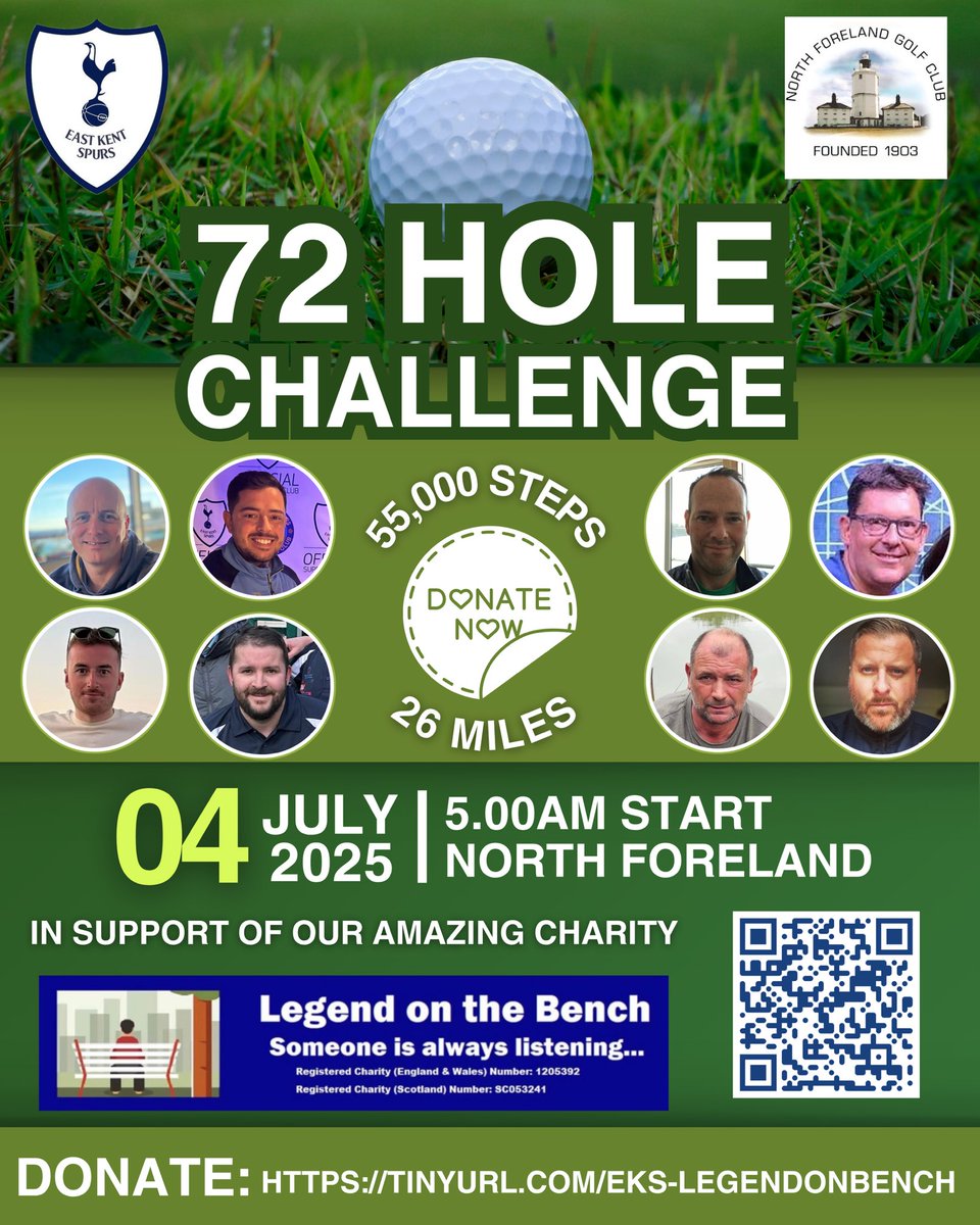 East Kent Spurs Official Supporters Club (@eastkentspurs) on Twitter photo PLEASE DONATE!
3rd fundraiser of 2025 — 13-mile walk & abseil off Spurs roof!
All funds to <a href="/Legend_on_Bench/">Legend-On-The-Bench</a>
Events:
1.28 June – Walk + Abseil
2.4 July – 72-hole Golf Marathon
3.18 July – Darren’s Skydive
Donate/share: tinyurl.com/EKS-legendonbe…
#MentalHealthMatters PLEASE DONATE!
3rd fundraiser of 2025 — 13-mile walk & abseil off Spurs roof!
All funds to <a href="/Legend_on_Bench/">Legend-On-The-Bench</a>
Events:
1.28 June – Walk + Abseil
2.4 July – 72-hole Golf Marathon
3.18 July – Darren’s Skydive
Donate/share: tinyurl.com/EKS-legendonbe…
#MentalHealthMatters