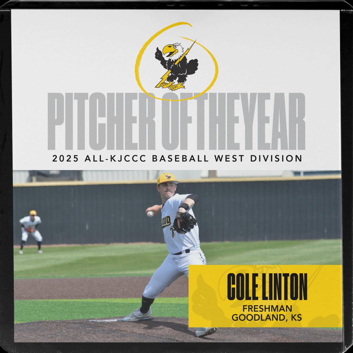 Your KJCCC West Division Baseball Pitcher of the Year: 𝑪𝒐𝒍𝒆 𝑳𝒊𝒏𝒕𝒐𝒏! ⚾️

#CloudBaseball | #BackTheBirds