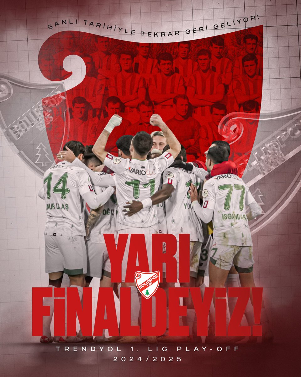 Boluspor's tweet photo. 𝐘𝐀𝐑𝐈 𝐅𝐈̇𝐍𝐀𝐋𝐃𝐄𝐘𝐈̇𝐙! ⚡️

Şanlı Tarihiyle Tekrar 𝐆𝐞𝐫𝐢 𝐆𝐞𝐥𝐢𝐲𝐨𝐫 🔜 https://t.co/L7uaxzFTSZ