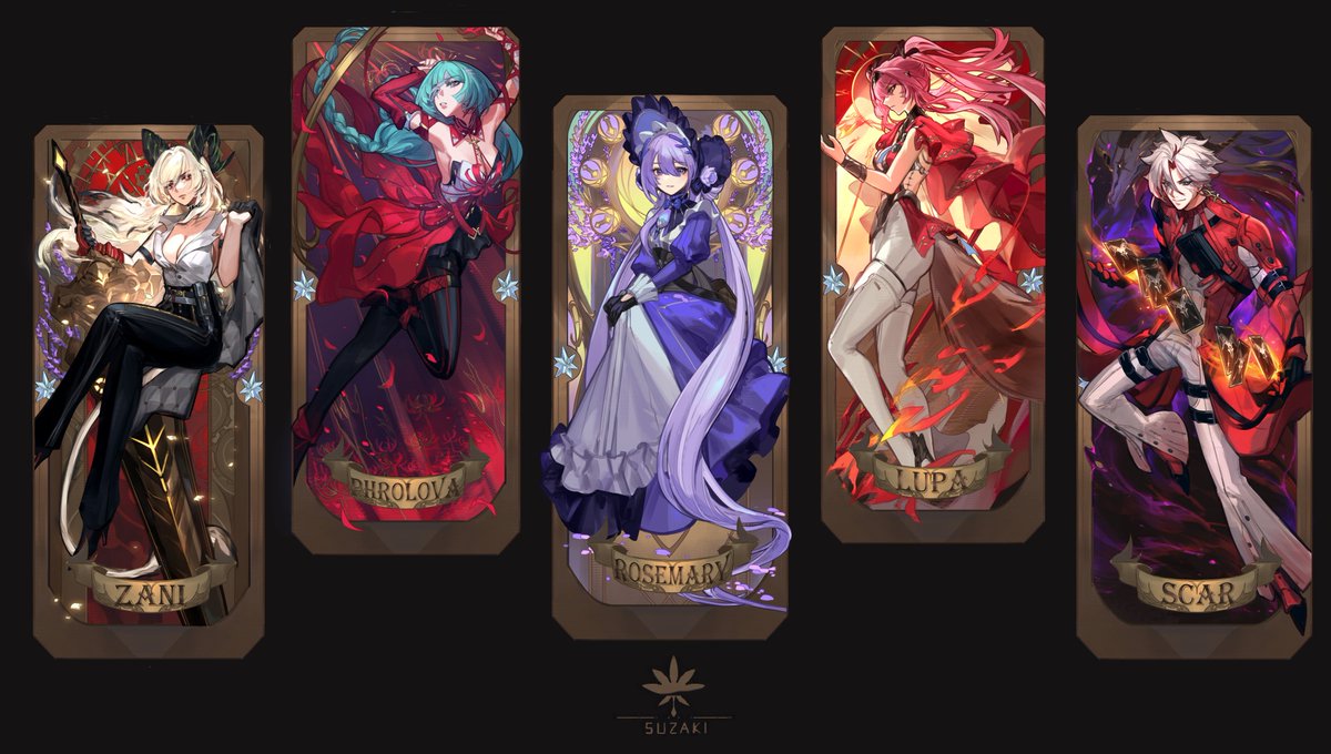 SteveZheng_'s tweet photo. Working on Geshu Lin as the last card! Here's the latest 5 cards~ #WuWaFanart #WutheringWaves https://t.co/sHbf4GHXxz