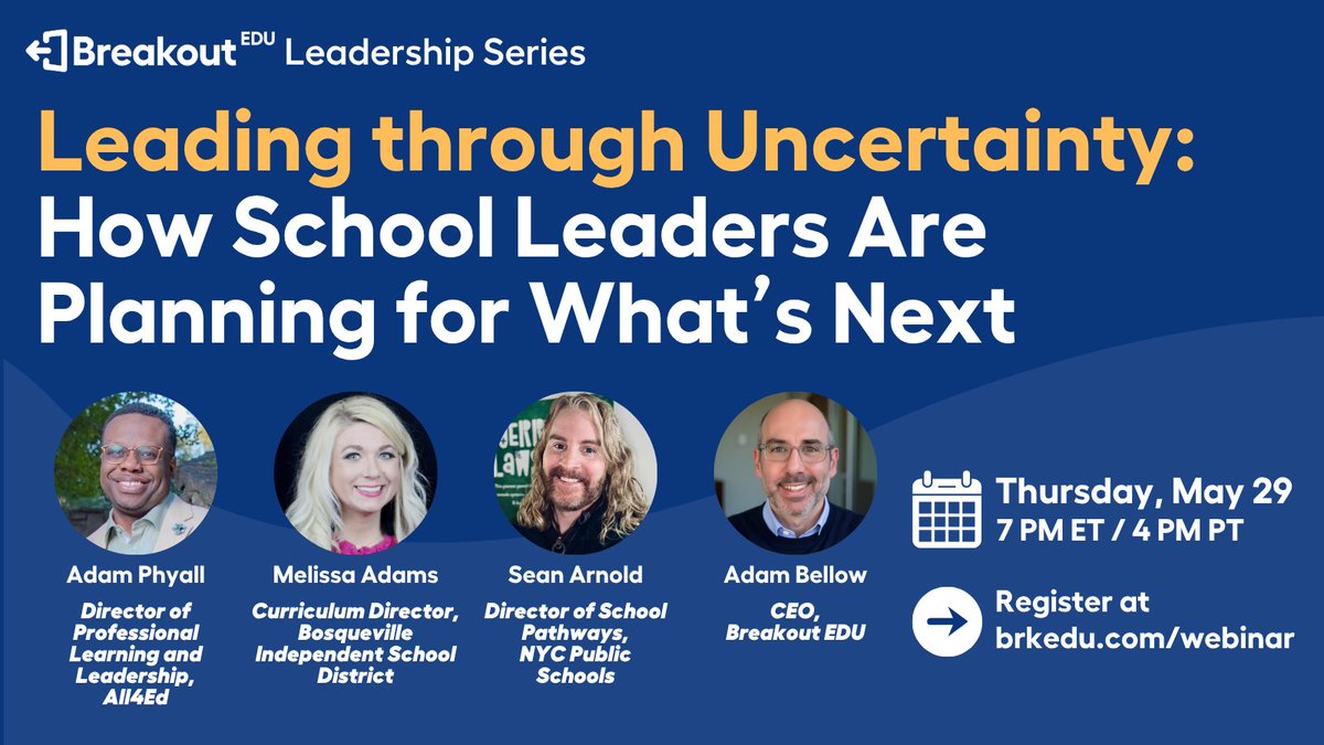 📣 Join us for a panel discussion: School leaders are planning for an uncertain future. Hear how they’re navigating change, supporting educators, and preparing for the ‘25–26 school year.

📅 May 29 at 7 PM ET
🔗 brkedu.com/webinar
All registrants will receive the recording.