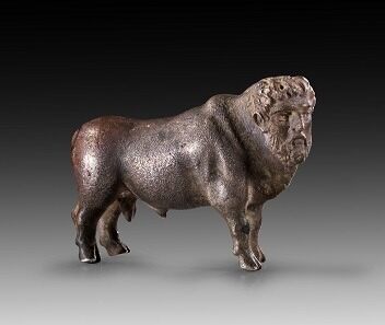 ghostofhellas's tweet photo. Silver statuette of the river god Achelous, Greek, ca. 400 BC. Collection: Shlomo Moussaieff Collection. https://t.co/SnmBFaswzX