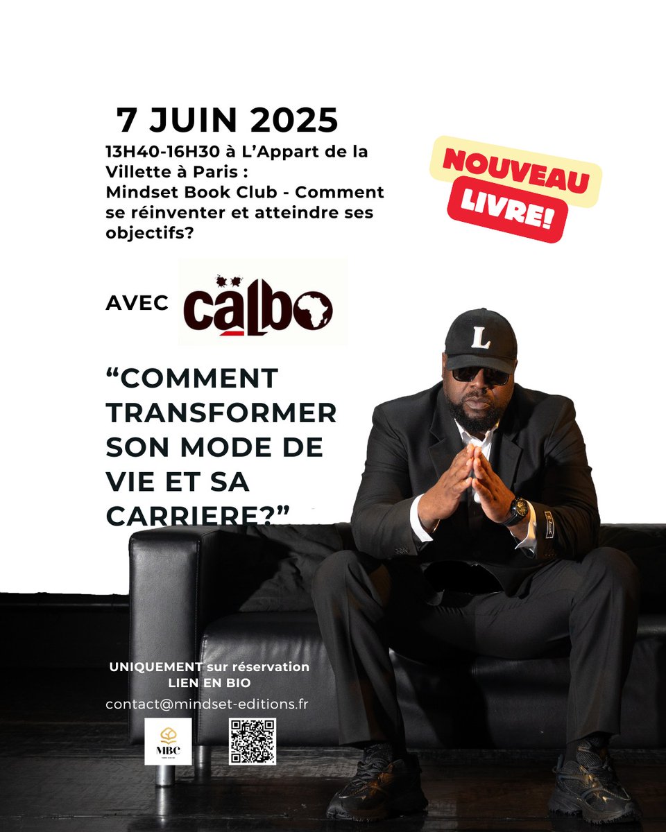 ÉVÉNEMENT
En exclu le 7 juin, découvre le nouveau livre de Calbo. Repars avec ton exemplaire dédicacé.
Pour en savoir plus: lien en bio et commentaire. 
#staytuned
#évent #mbc #mindsetbookclub #mindseteditions #arsenik #hiphop #Paris #livreaddict
crédit photo Papillon production