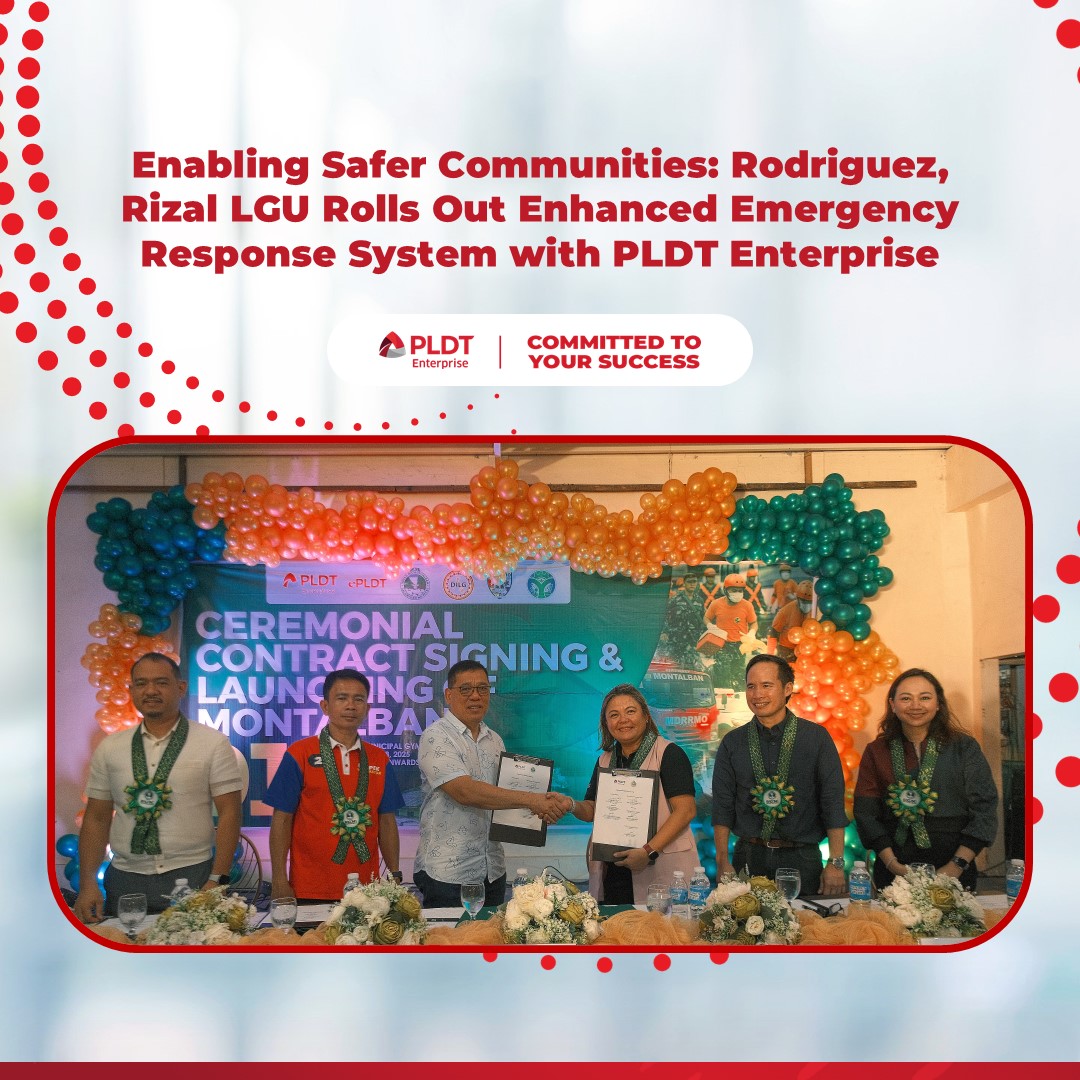 Committed to building safer communities, PLDT Enterprise has partnered with the Municipal Government of Rodriguez, Rizal to strengthen the LGU’s emergency response through the 911 hotline.

Read more: bit.ly/pldtenterprise…

#CommittedToPublicSector
#CommittedToYourSuccess