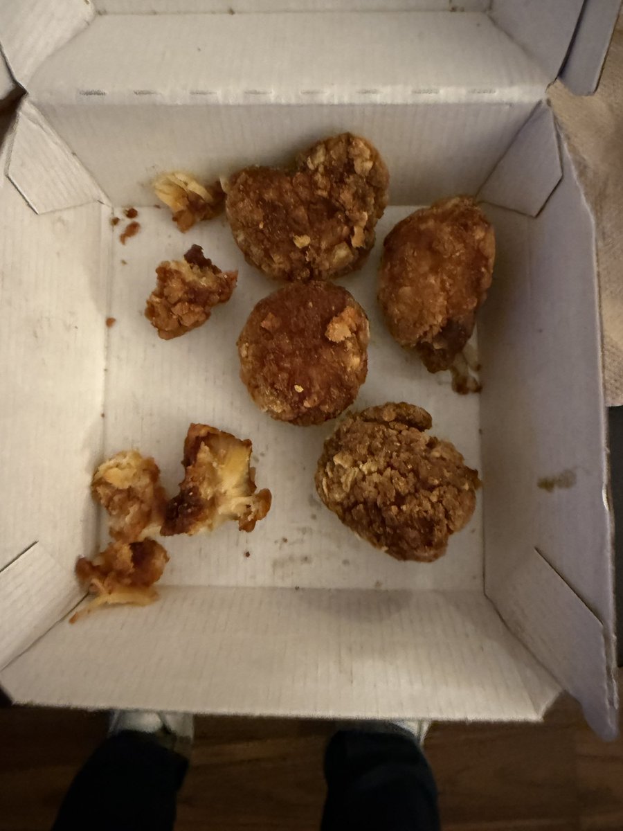 nickbyble's tweet photo. @tacobell  what do you guys call these?

We ordered chicken nuggets but these are more like charcoal. https://t.co/lSJFNbtvAa