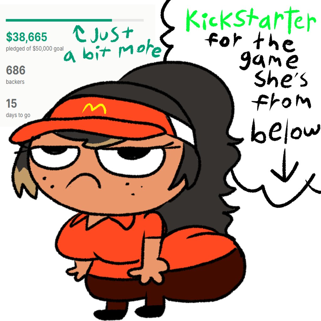 DoobusGoobus's tweet photo. Lot of people were simping for the cashier girl in the last cartoon, so here she is without that pesky desk obscuring her lower half! https://t.co/QMSehqZ3yK