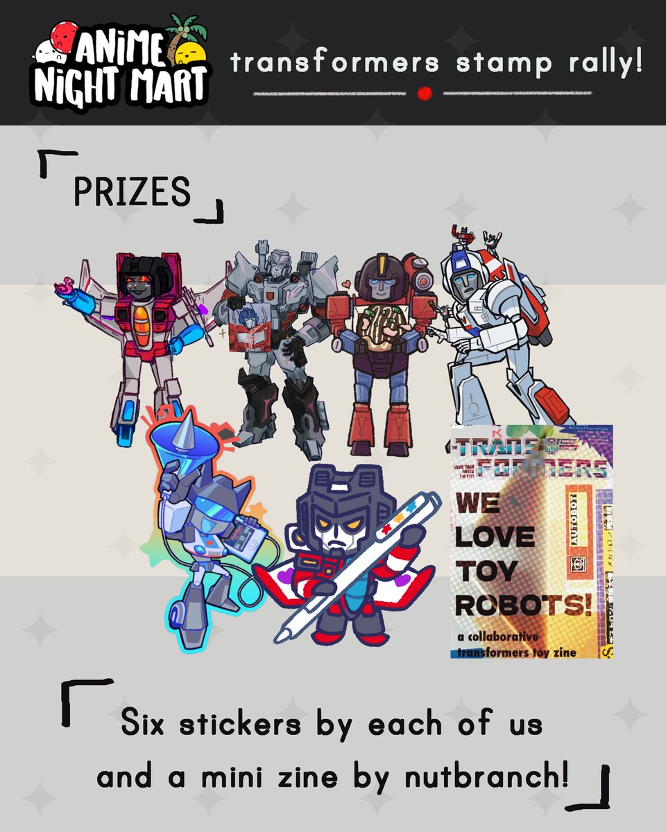 nutbranch's tweet photo. DO YOU LIKE TRANSFORMER TOYS???
come plan our free stamp rally at anime night mart this weekend!!! 

#animenightmart #transformers https://t.co/Y3bQSDiPWe