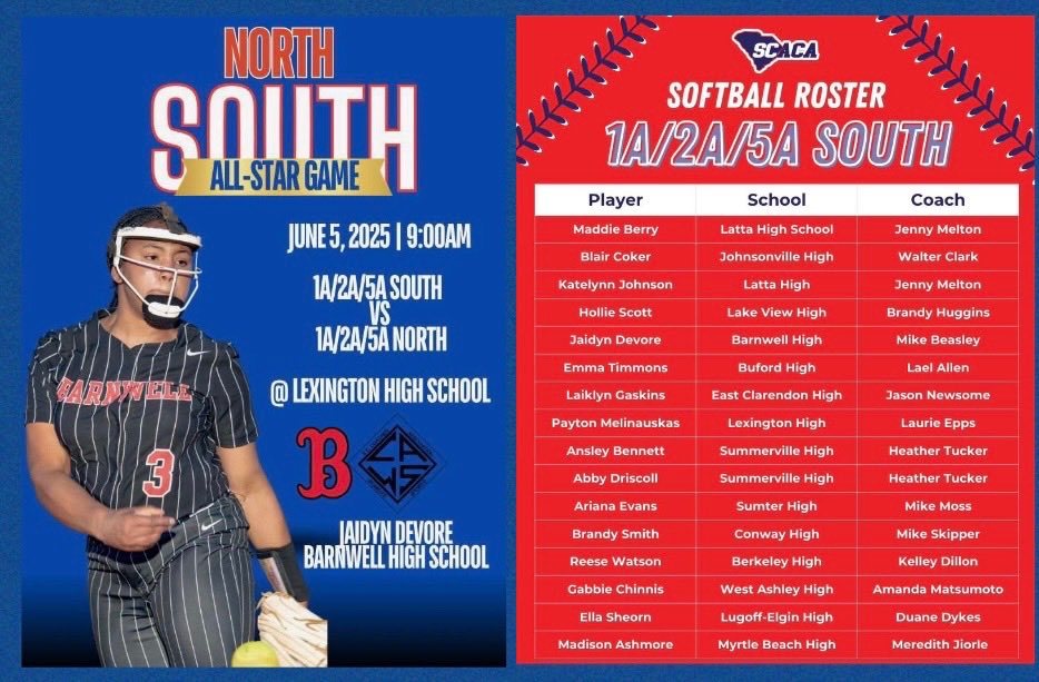 Jaidyn Devore❤️ (@jaidyndevore) on Twitter photo What an honor to be selected to play in the North/South All-Star game with some of the best Senior athletes in the State. Another milestone I will always cherish! <a href="/ToriTyson/">Tori Tyson</a> <a href="/HUBisonSoftball/">Howard Bison Softball</a> <a href="/HotshotsNATL/">Hotshots National ATL</a> <a href="/BHS_Warhorses/">WARHORSE NATION!</a> What an honor to be selected to play in the North/South All-Star game with some of the best Senior athletes in the State. Another milestone I will always cherish! <a href="/ToriTyson/">Tori Tyson</a> <a href="/HUBisonSoftball/">Howard Bison Softball</a> <a href="/HotshotsNATL/">Hotshots National ATL</a> <a href="/BHS_Warhorses/">WARHORSE NATION!</a>