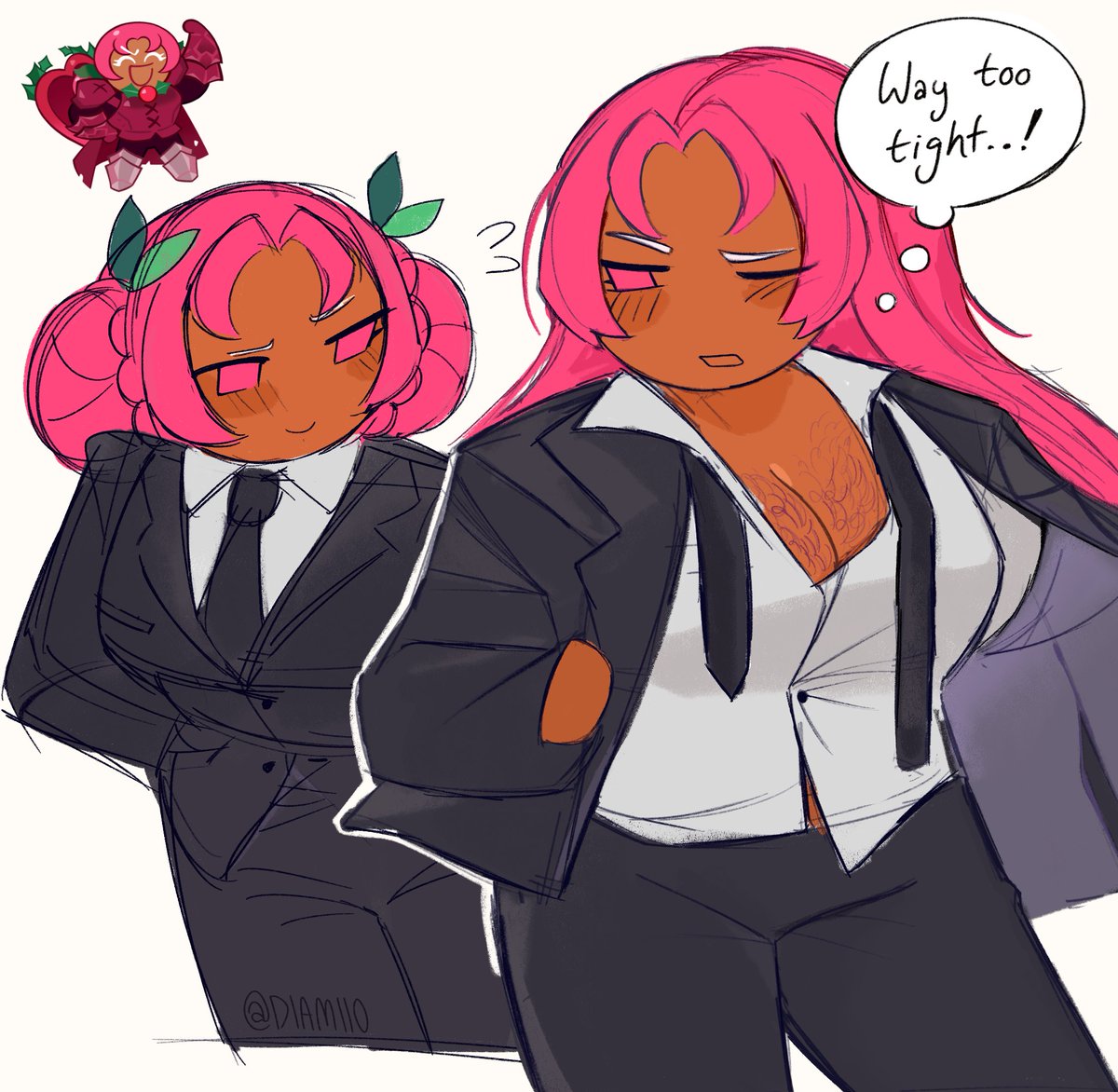 Diamiio's tweet photo. Hb's so fun to draw here's her in a suit https://t.co/gdlkwtcmEl