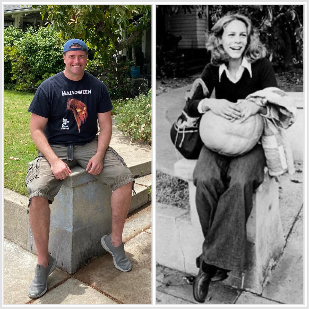 MatthewISchmidt's tweet photo. The famous Laurie Strode stoop from Halloween 🎃 🔪 #halloween #lauriestrode #jamieleecurtis #halloween1978 https://t.co/vn2xMMWJyt