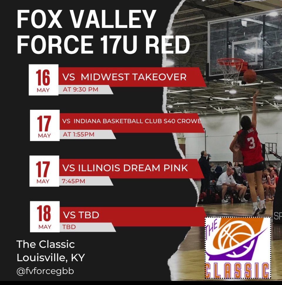 Heidi Clesen (@heidiclesen) on Twitter photo Classic Opportunities happen in Louisville!! When we play as team, it reminds me of why I love to play this game. Below is our schedule. Please come and watch
<a href="/FVForcegbb/">Fox Valley Force</a> <a href="/SelectEventsBB/">Select Events Basketball</a> Classic Opportunities happen in Louisville!! When we play as team, it reminds me of why I love to play this game. Below is our schedule. Please come and watch
<a href="/FVForcegbb/">Fox Valley Force</a> <a href="/SelectEventsBB/">Select Events Basketball</a>