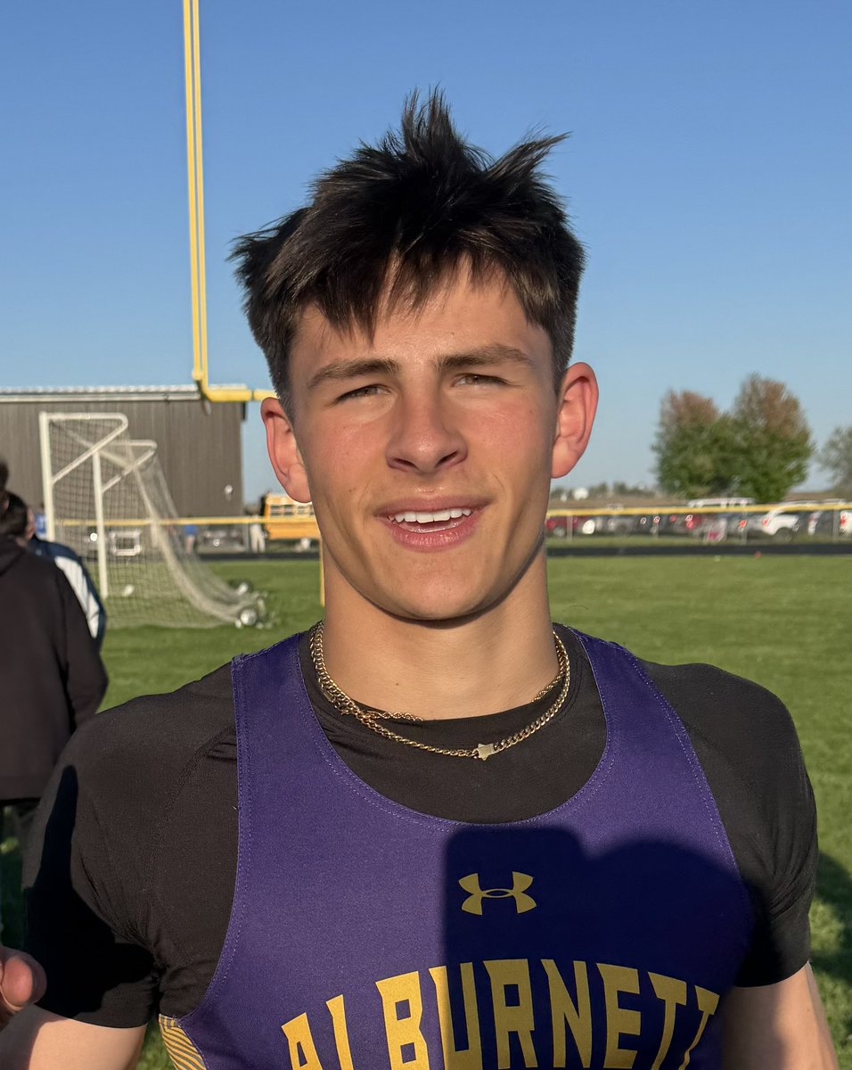 From Grundy Center your 100 m champion and State Qualifier Laken Caves <a href="/AlburnettSports/">Alburnett Athletics</a> @linnnewssports