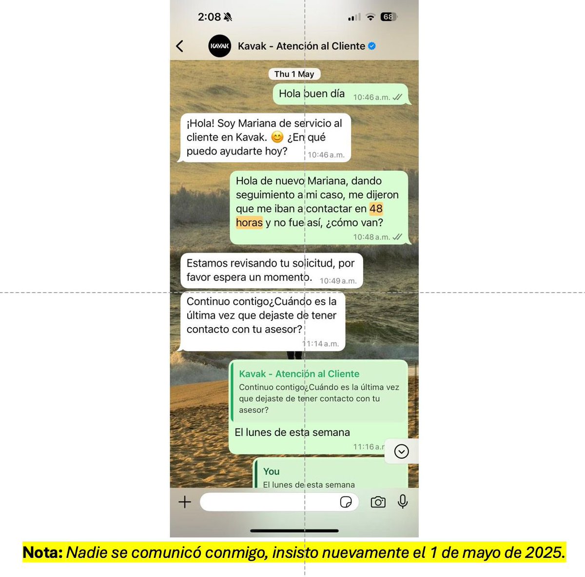 Roberto47494220's tweet photo. Lo cual jamás mencionaron en la entrega.

He solicitado en repetidas ocasiones soluciones a estos problemas, recibiendo únicamente promesas vacías: “Le contactaremos en 48 horas”. Esas 48 horas se han convertido en semanas sin respuesta.

hilo [7] https://t.co/B9ucB1c9ym