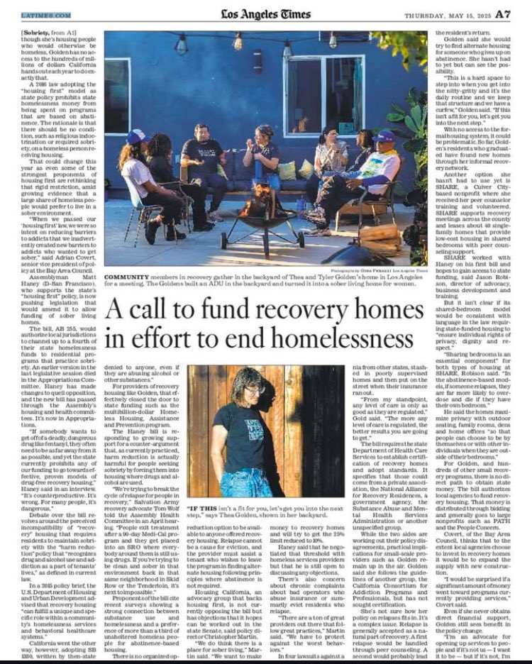 Adrian Covert 🇺🇸🥑⚾️ (@adriancovert) on Twitter photo Front page coverage from the <a href="/latimes/">Los Angeles Times</a> on AB55 by <a href="/MattHaneySF/">Matt Haney</a> and sponsored by <a href="/BayAreaCouncil/">Bay Area Council</a>, <a href="/DanielLurie/">Daniel Lurie 丹尼爾·羅偉</a>, and <a href="/salvationarmysf/">Salvation Army SF</a> to allow state homeless programs to support sober housing. Recovery Now! Front page coverage from the <a href="/latimes/">Los Angeles Times</a> on AB55 by <a href="/MattHaneySF/">Matt Haney</a> and sponsored by <a href="/BayAreaCouncil/">Bay Area Council</a>, <a href="/DanielLurie/">Daniel Lurie 丹尼爾·羅偉</a>, and <a href="/salvationarmysf/">Salvation Army SF</a> to allow state homeless programs to support sober housing. Recovery Now!