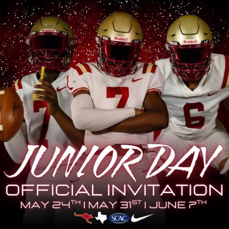clayton harrington (@2026clayton) on Twitter photo Thank you to <a href="/CoachBrionesAC/">Bobby Briones</a> for the Junior Day invite. Excited to see what Austin College is all about!
<a href="/coachjshall/">Jeff Hall</a> <a href="/CoachBugg08/">Jake Bugg</a> <a href="/RecruitPiedmont/">Recruit Piedmont FB</a> <a href="/Coach_K_Davis/">Coach Kenyada Davis</a> @Coach_kellett
#RecruitPiedmont Thank you to <a href="/CoachBrionesAC/">Bobby Briones</a> for the Junior Day invite. Excited to see what Austin College is all about!
<a href="/coachjshall/">Jeff Hall</a> <a href="/CoachBugg08/">Jake Bugg</a> <a href="/RecruitPiedmont/">Recruit Piedmont FB</a> <a href="/Coach_K_Davis/">Coach Kenyada Davis</a> @Coach_kellett
#RecruitPiedmont