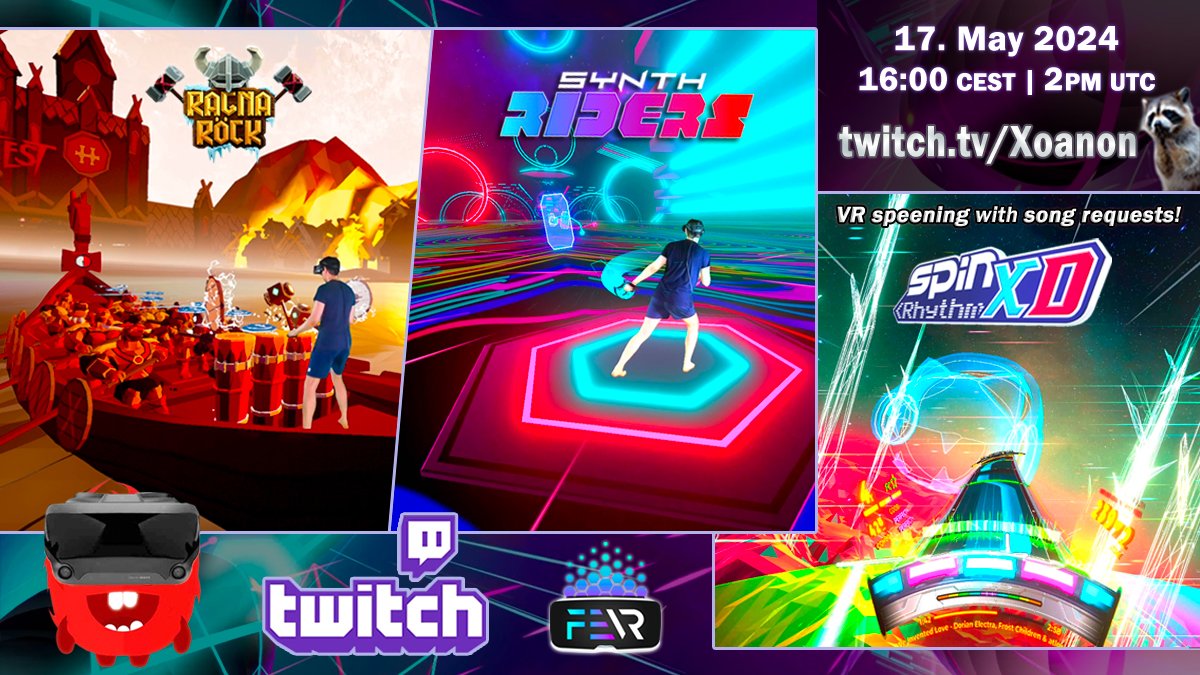 Xoanon (@_xoanon_) on Twitter photo ๐ฅ Live now: twitch.tv/xoanon ๐ฆ
๐ฅ First #Ragnarock ๐ค drumming,
๐ some #SynthRiders ๐บ,
๐ then spinning in #SpinRhythmXD!
๐ถ Song requests open!
๐ <a href="/ragnarock_game/">Ragnarock</a> <a href="/WanadevStudio/">WanadevStudio</a> <a href="/synthridersvr/">Synth Riders ๐ค 90s Rock Music Pack ๐ธ Out Now!</a> <a href="/SpinRhythmGame/">Spin Rhythm XD</a> <a href="/pulsoid_app/">Pulsoid - Heart Rate Streaming</a> <a href="/LIV/">LIV</a>
๐ท๏ธ #VirtualReality #VR #drumming #drums ๐ฅ Live now: twitch.tv/xoanon ๐ฆ
๐ฅ First #Ragnarock ๐ค drumming,
๐ some #SynthRiders ๐บ,
๐ then spinning in #SpinRhythmXD!
๐ถ Song requests open!
๐ <a href="/ragnarock_game/">Ragnarock</a> <a href="/WanadevStudio/">WanadevStudio</a> <a href="/synthridersvr/">Synth Riders ๐ค 90s Rock Music Pack ๐ธ Out Now!</a> <a href="/SpinRhythmGame/">Spin Rhythm XD</a> <a href="/pulsoid_app/">Pulsoid - Heart Rate Streaming</a> <a href="/LIV/">LIV</a>
๐ท๏ธ #VirtualReality #VR #drumming #drums