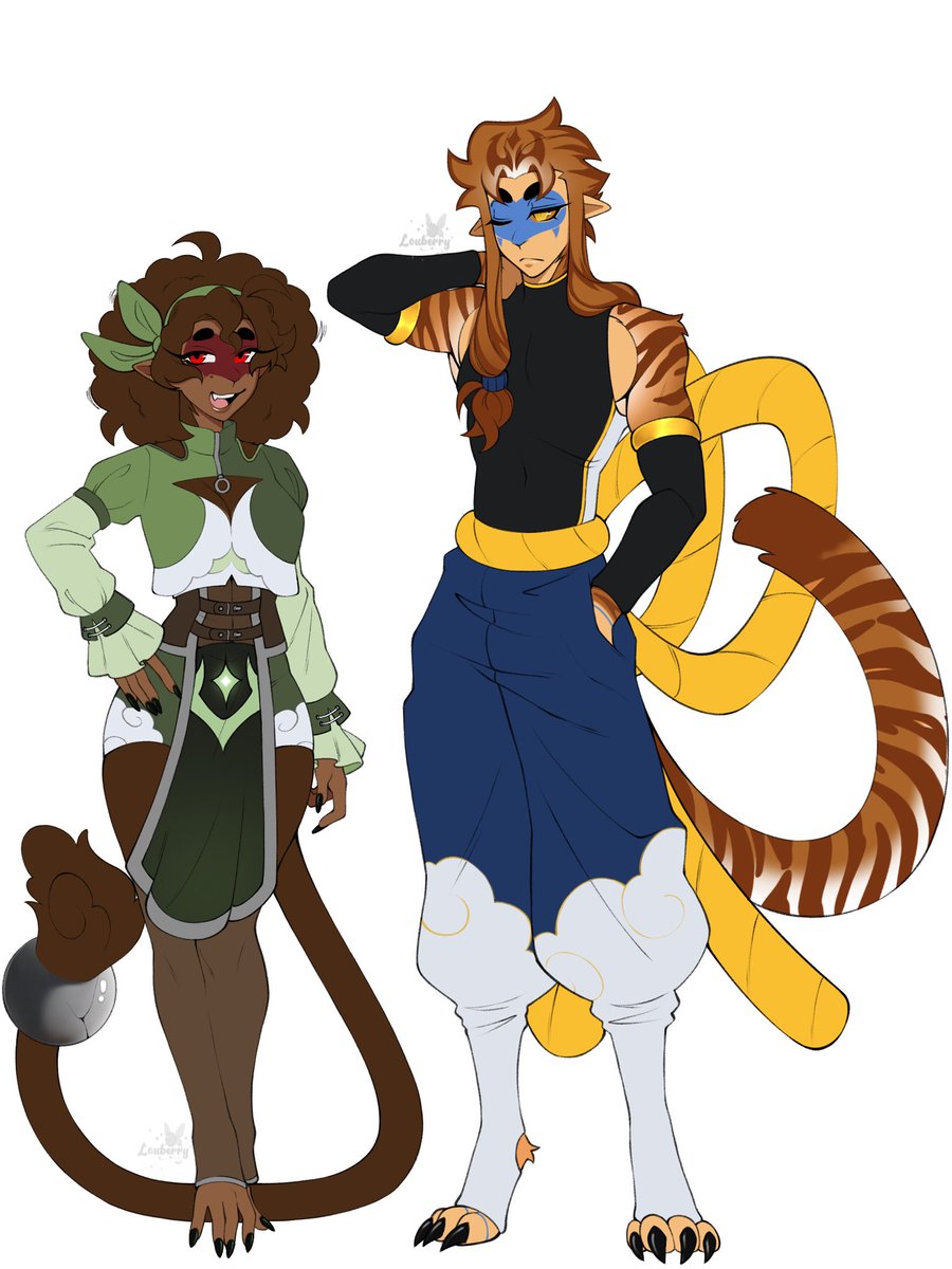 More ocs- changed Carina’s beauty mark to be on her chest + Clem and Mollu’s children grown up (Liu and Jun)

#monkiesin bc this is a nsfw page at the end of the day