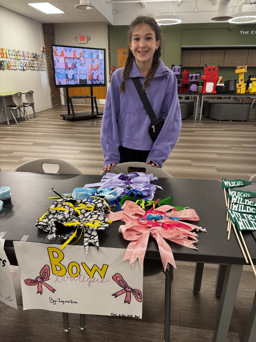 So proud of our 5th Graders for working since December to create a business plan for a POP UP shop that was one night only during our open house!! Everything was hand made and created by the students. Students 
made ads in CANVA and we sent out a catalog to the entire school!